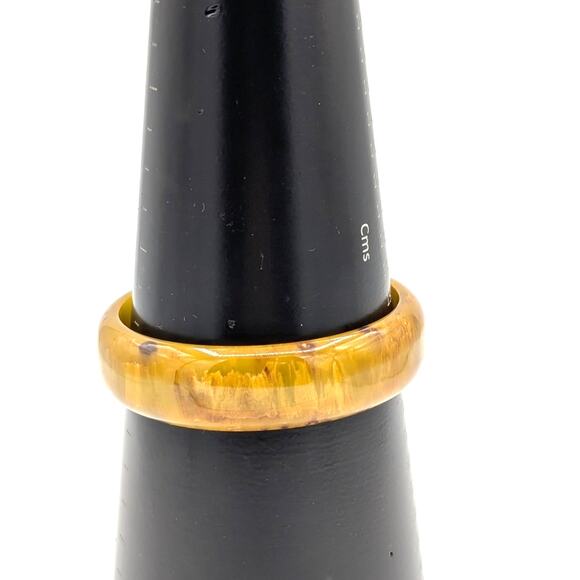 Vintage Butterscotch Marbled Bakelite 3/4" Wide Bangle Bracelet - Picture 6 of 7